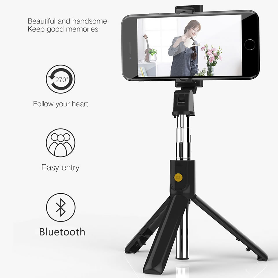 3 in 1 Wireless Bluetooth Selfie Stick with Tripod for iphone/Android/Huawei os