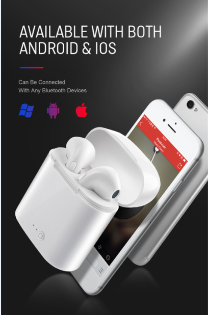 i7s Tws Wireless  Bluetooth Earbuds(Apple Air pod design) with Charging Box