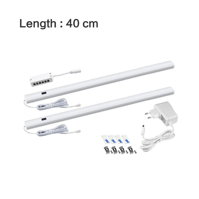 Hand Sweep Switch LED Under Cabinet Kitchen Light Bedroom Wardrobe Closet Night Lights 30/40/50cm LED Bar Light Indoor Home Lamp