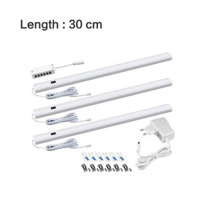 Hand Sweep Switch LED Under Cabinet Kitchen Light Bedroom Wardrobe Closet Night Lights 30/40/50cm LED Bar Light Indoor Home Lamp