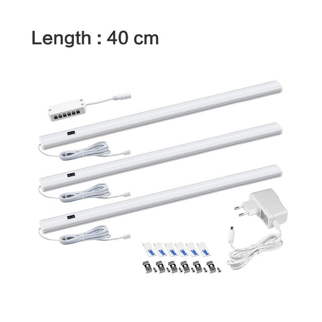 Hand Sweep Switch LED Under Cabinet Kitchen Light Bedroom Wardrobe Closet Night Lights 30/40/50cm LED Bar Light Indoor Home Lamp