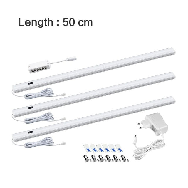 Hand Sweep Switch LED Under Cabinet Kitchen Light Bedroom Wardrobe Closet Night Lights 30/40/50cm LED Bar Light Indoor Home Lamp