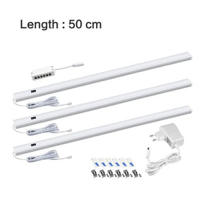 Hand Sweep Switch LED Under Cabinet Kitchen Light Bedroom Wardrobe Closet Night Lights 30/40/50cm LED Bar Light Indoor Home Lamp
